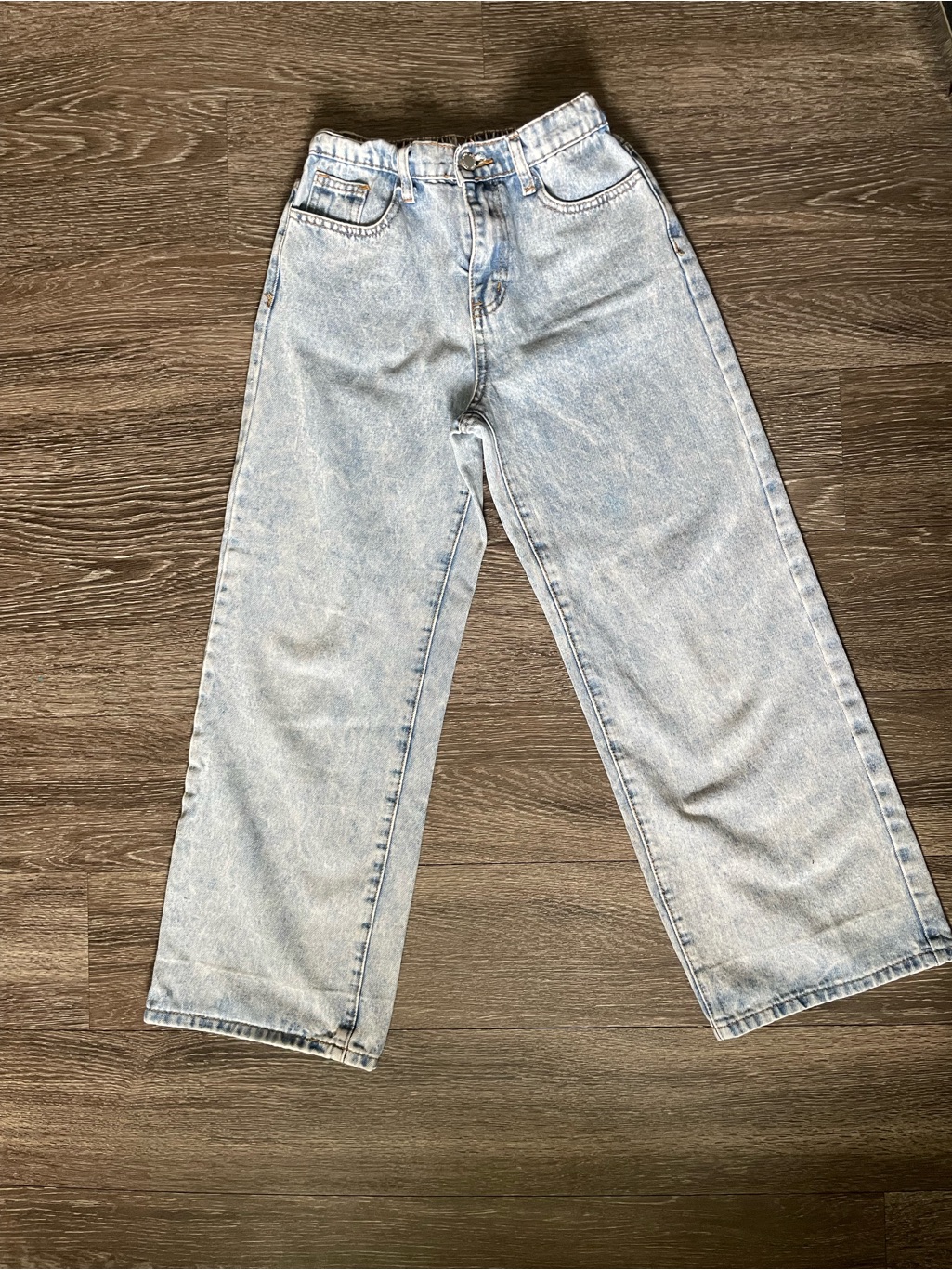 Shein Light Wash Straight Leg Kids Jeans